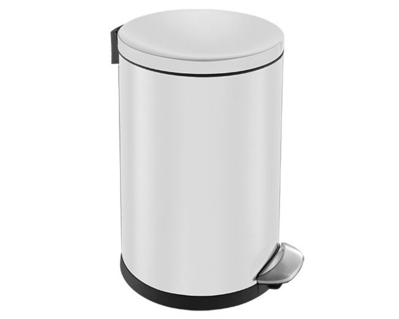 Kosz na śmieci 5 litrów MERIDA TOP SILENT LUNA, biały, metalowy, pedałowy