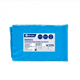 Worki na śmieci MERIDA składane 50x60 cm o poj. 35 l, paczka 50 szt., niebieskie