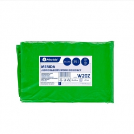 Worki na śmieci MERIDA składane 50x60 cm o poj. 35 l, paczka 50 szt., zielone