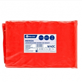 Worki na śmieci MERIDA składane 70x110 cm o poj. 120 l, paczka 50 szt., czerwone