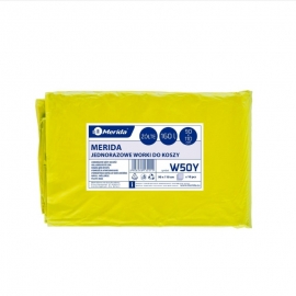 Worki na śmieci MERIDA składane 90x110 cm o poj. 160 l, paczka 10szt., żółte
