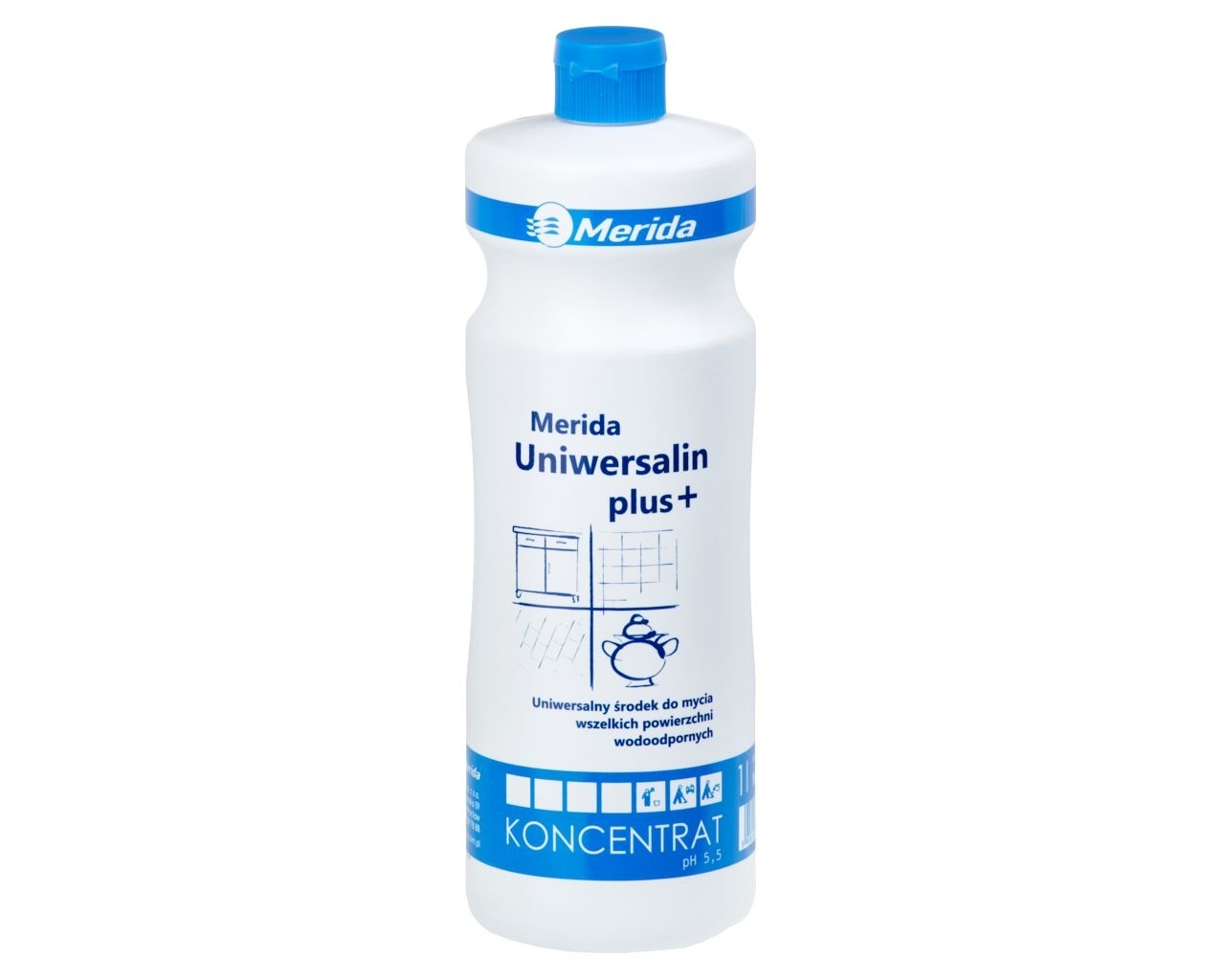 MERIDA UNIWERSALIN PLUS+ Uniwersalny środek do mycia powierzchni wodoodpornych, butelka 1 l