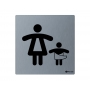 MERIDA Piktogram ze stali nierdzewnej - toaleta dla matki z dzieckiem, stal matowa