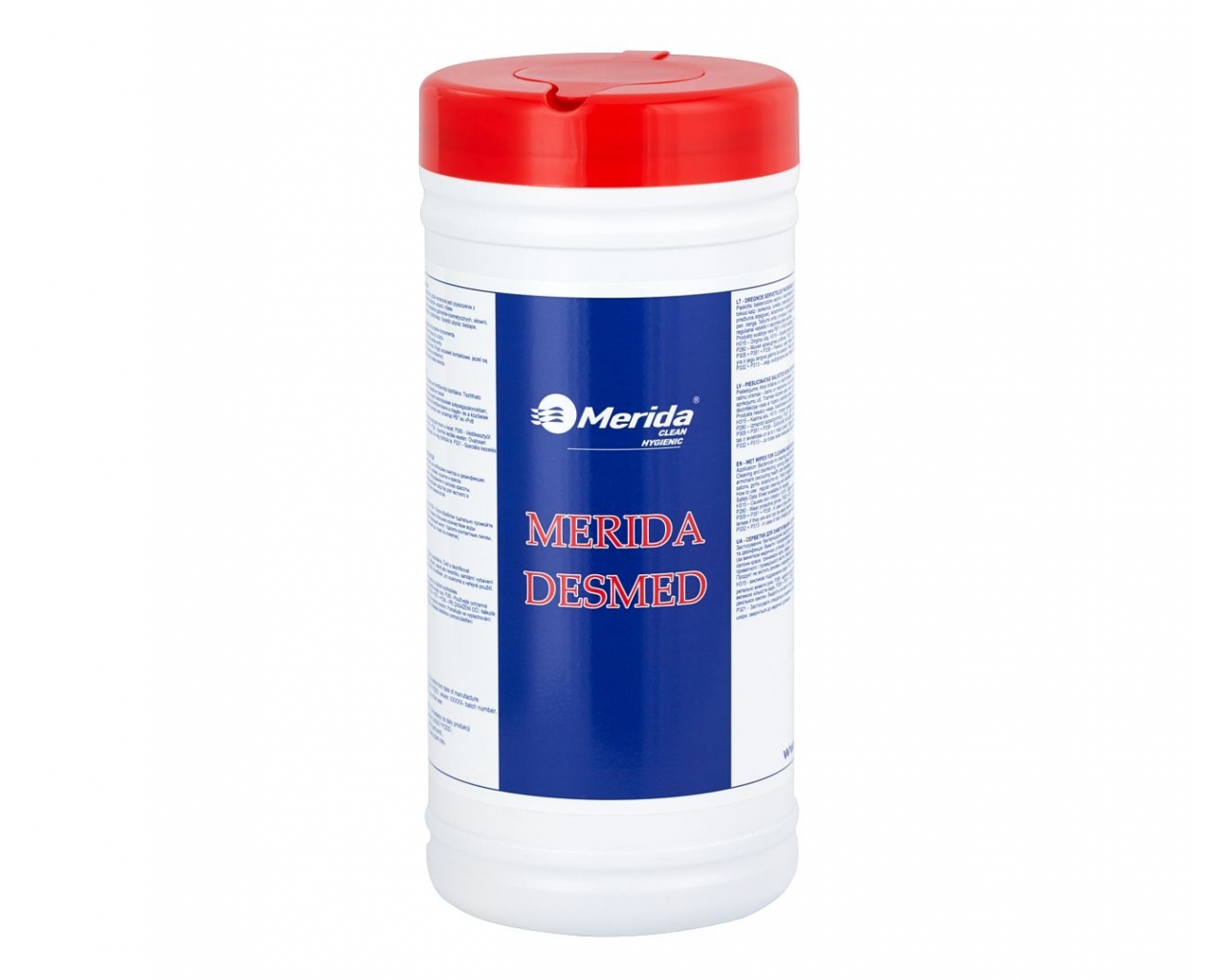 Nasączone ściereczki do czyszczenia i dezynfekcji powierzchni MERIDA DESMED, pojemnik 200 sztuk