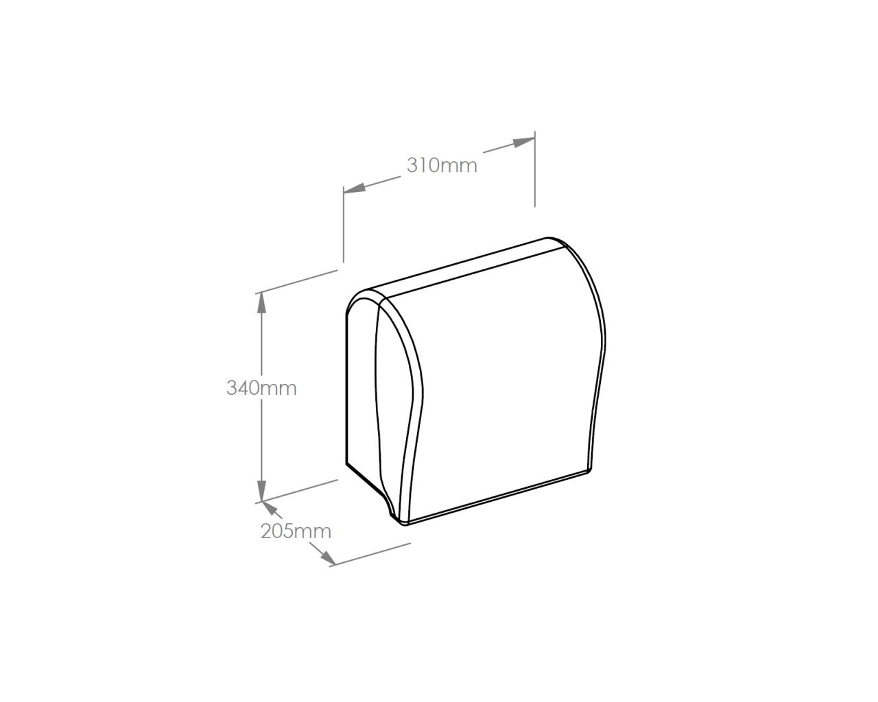 Podajnik na ręczniki papierowe w rolach SOLID CUT MAXI, wersja biało-ciemny połysk