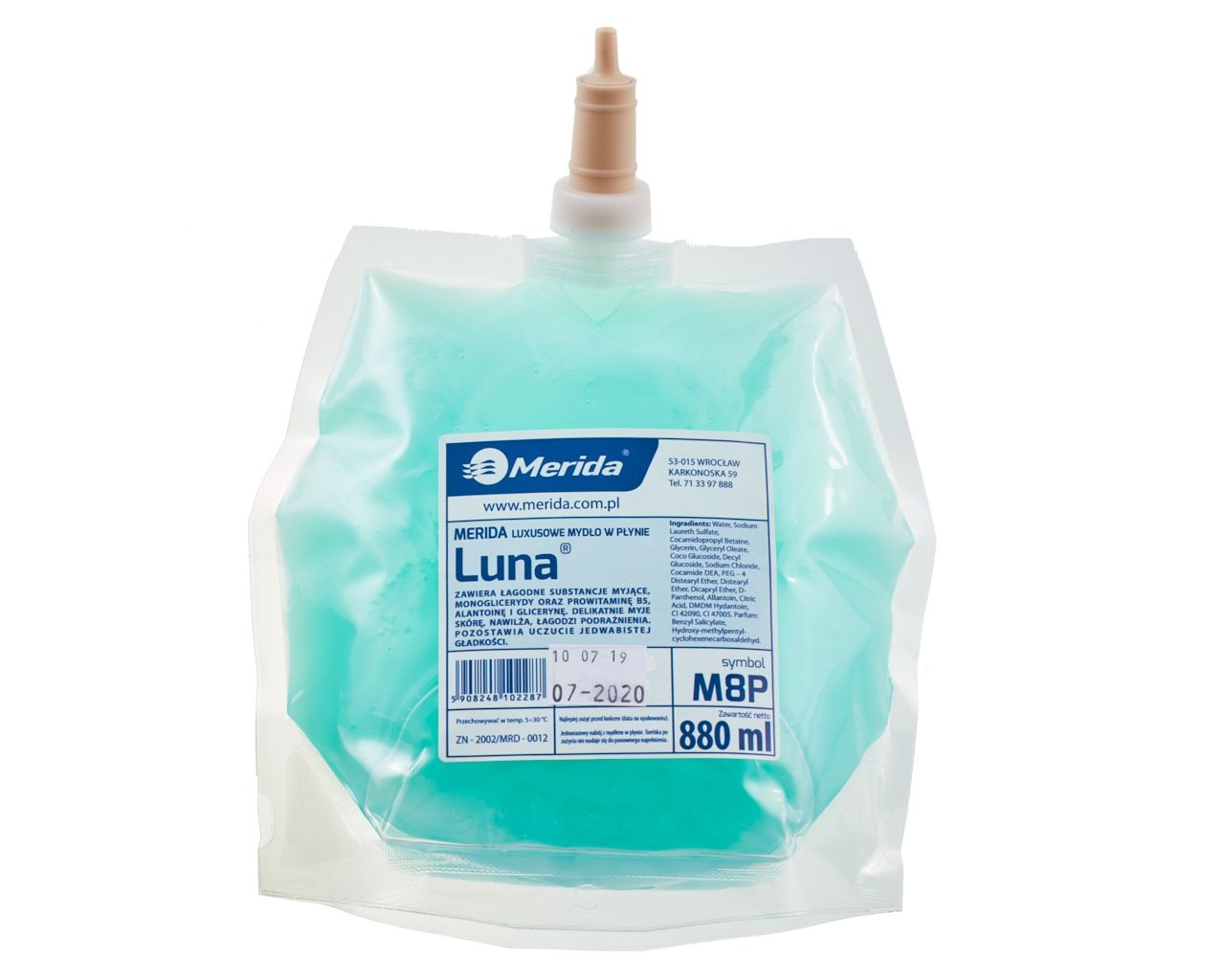 Mydło w płynie MERIDA LUNA, wkład jednorazowy 880 ml, zapach naomi