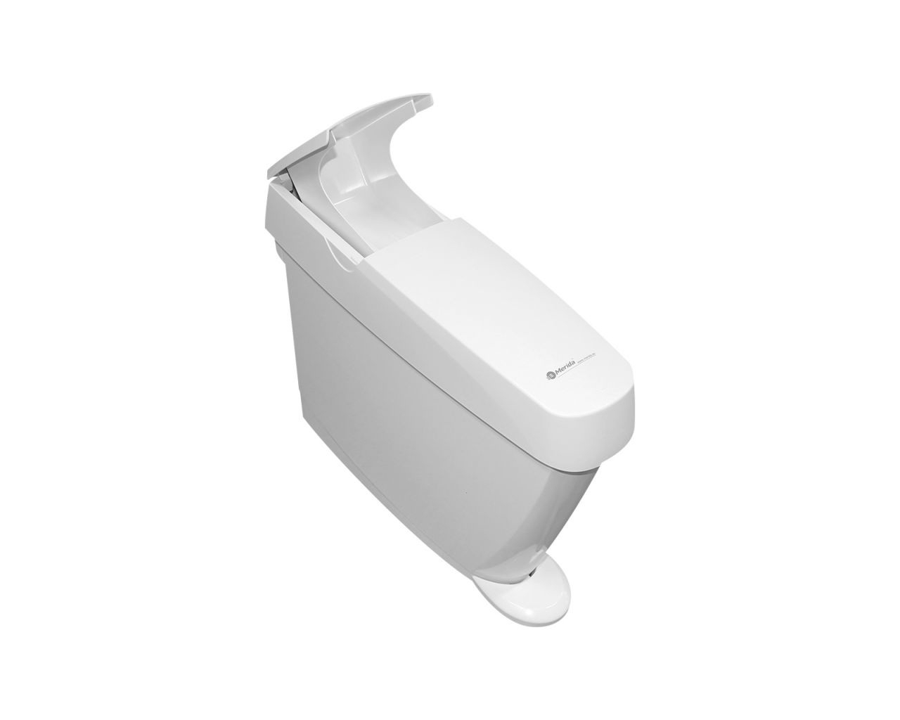 Kosz do toalet damskich 15 litrów na podpaski higieniczne MERIDA, biały, plastikowy