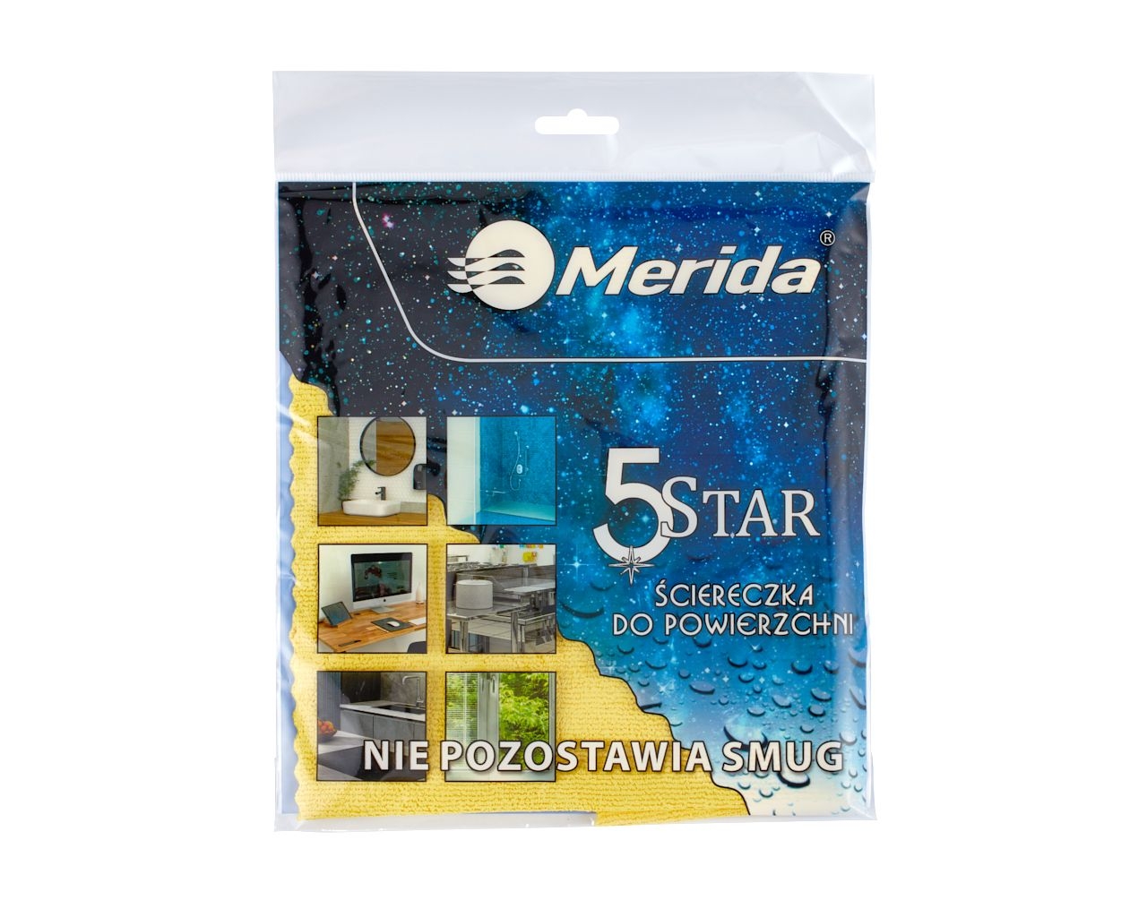 Ściereczka z mikrowłókna powlekanego poliuretanem MERIDA 5 STAR żółta